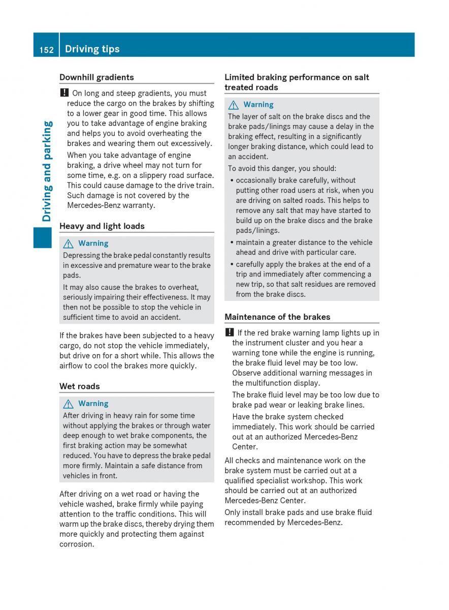 Mercedes Benz C Class W204 owners manual / page 154