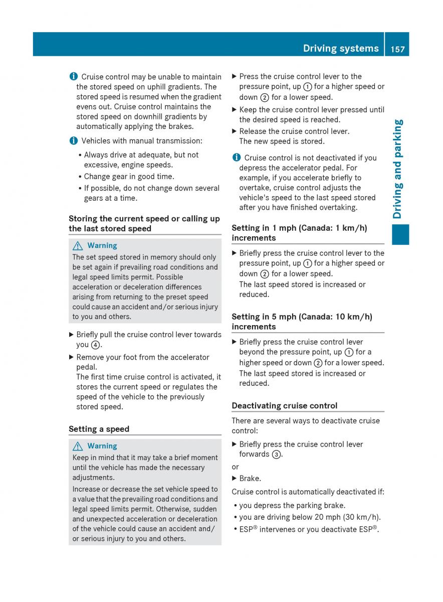 Mercedes Benz C Class W204 owners manual / page 159