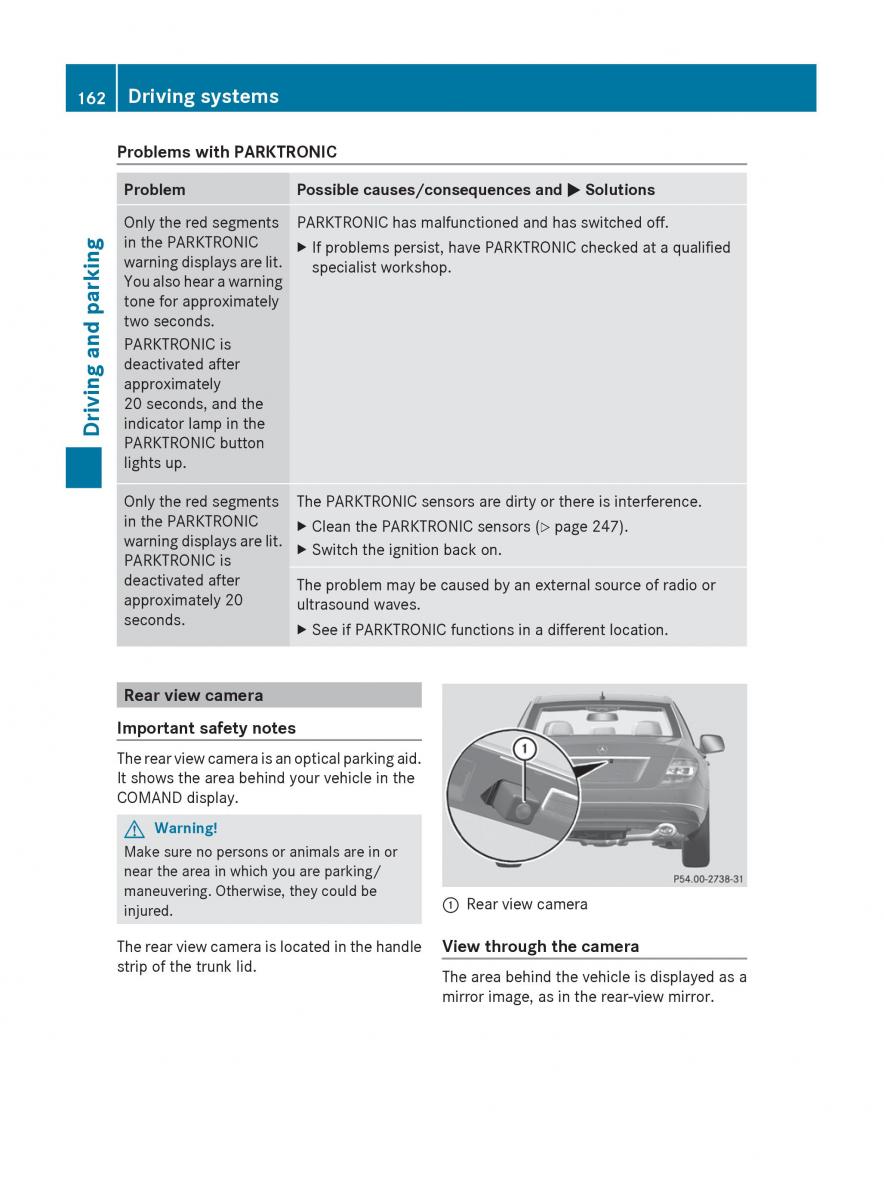 Mercedes Benz C Class W204 owners manual / page 164