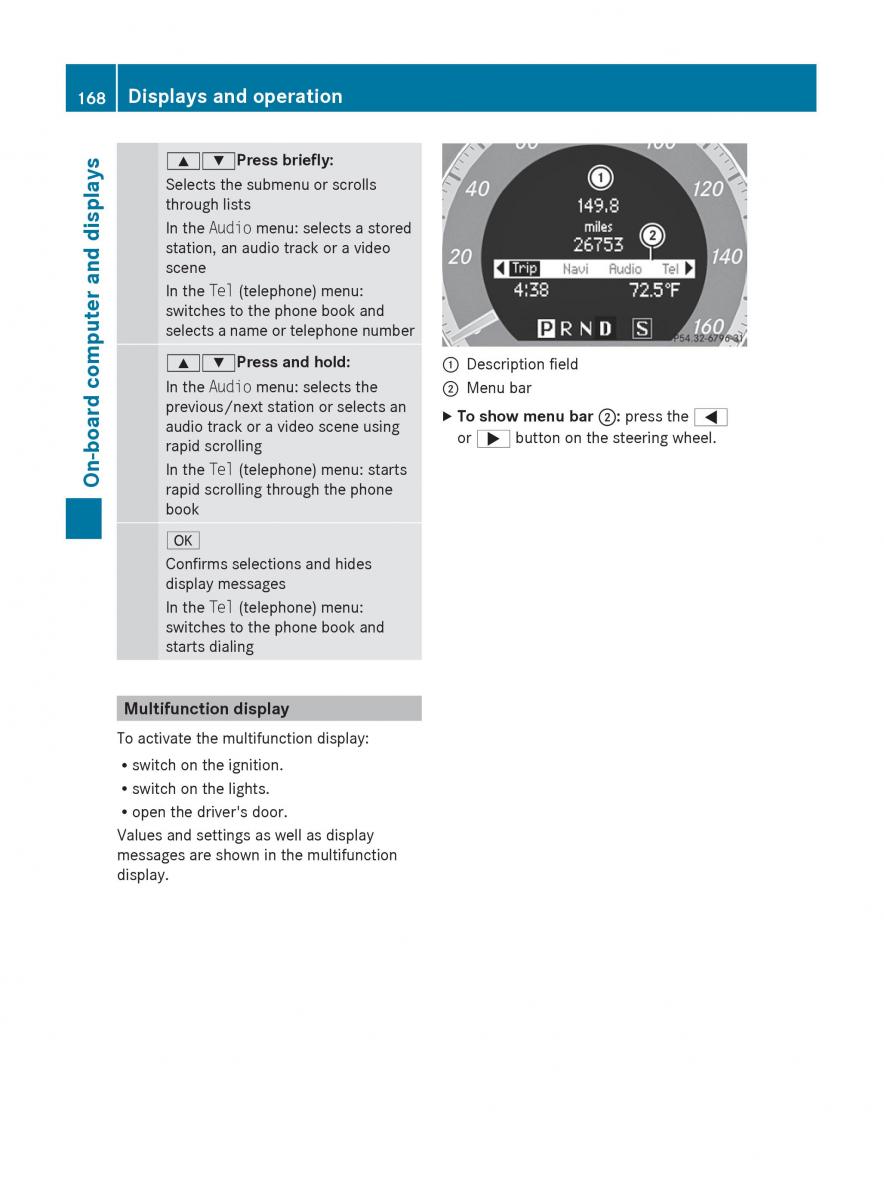 Mercedes Benz C Class W204 owners manual / page 170