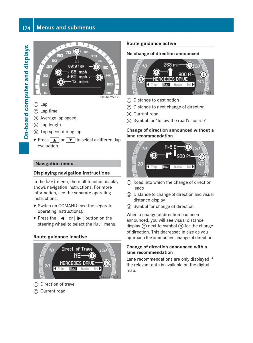 Mercedes Benz C Class W204 owners manual / page 176