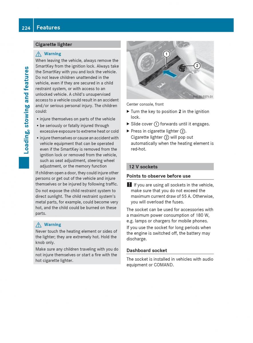 Mercedes Benz C Class W204 owners manual / page 226