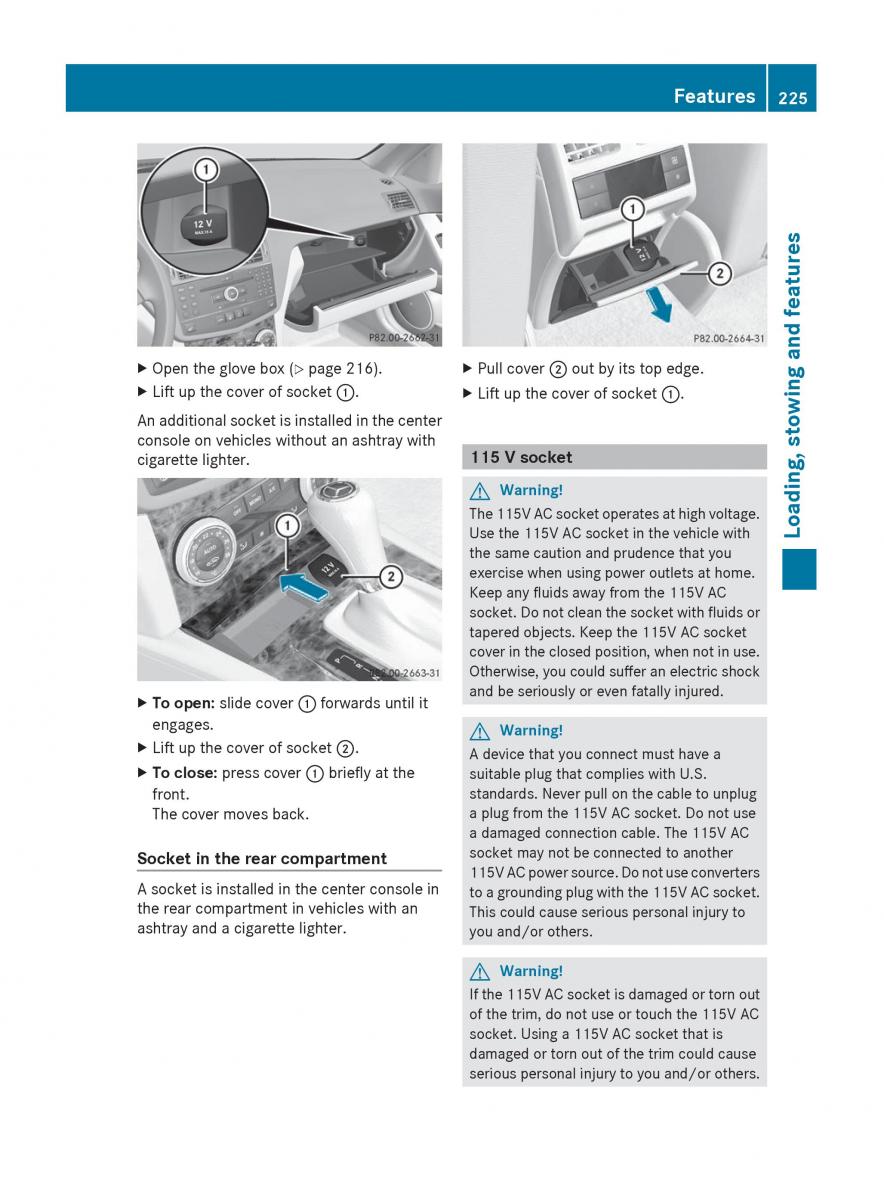 Mercedes Benz C Class W204 owners manual / page 227