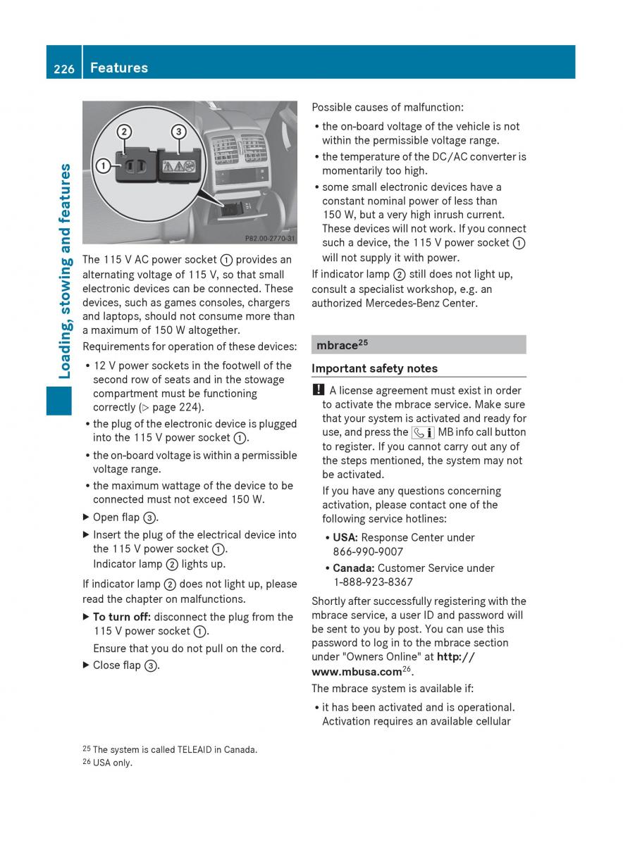 Mercedes Benz C Class W204 owners manual / page 228