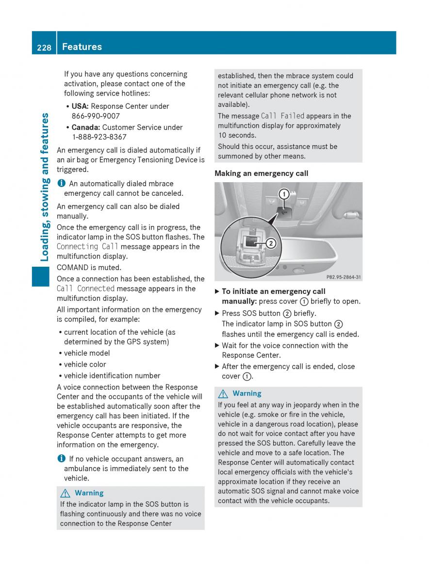 Mercedes Benz C Class W204 owners manual / page 230