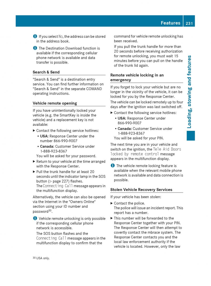 Mercedes Benz C Class W204 owners manual / page 233