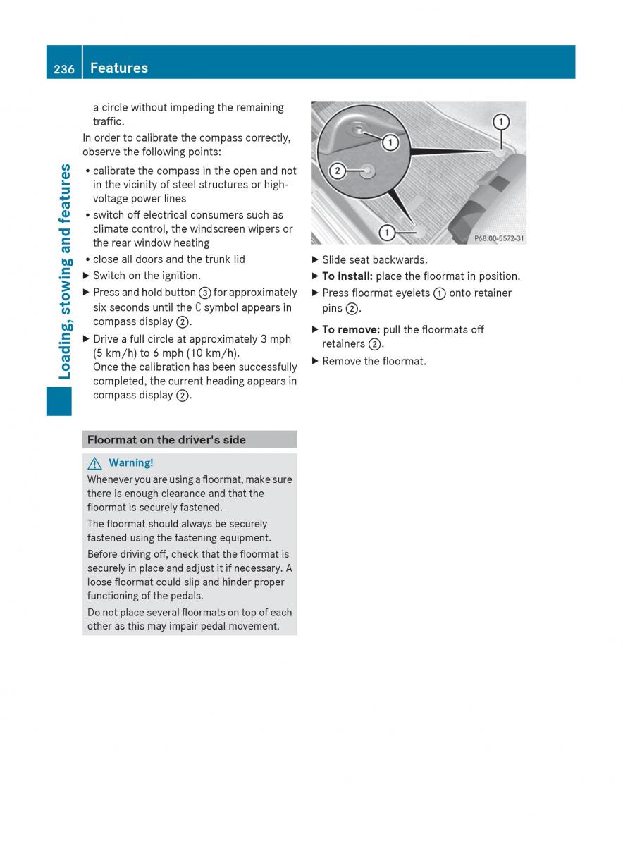 Mercedes Benz C Class W204 owners manual / page 238