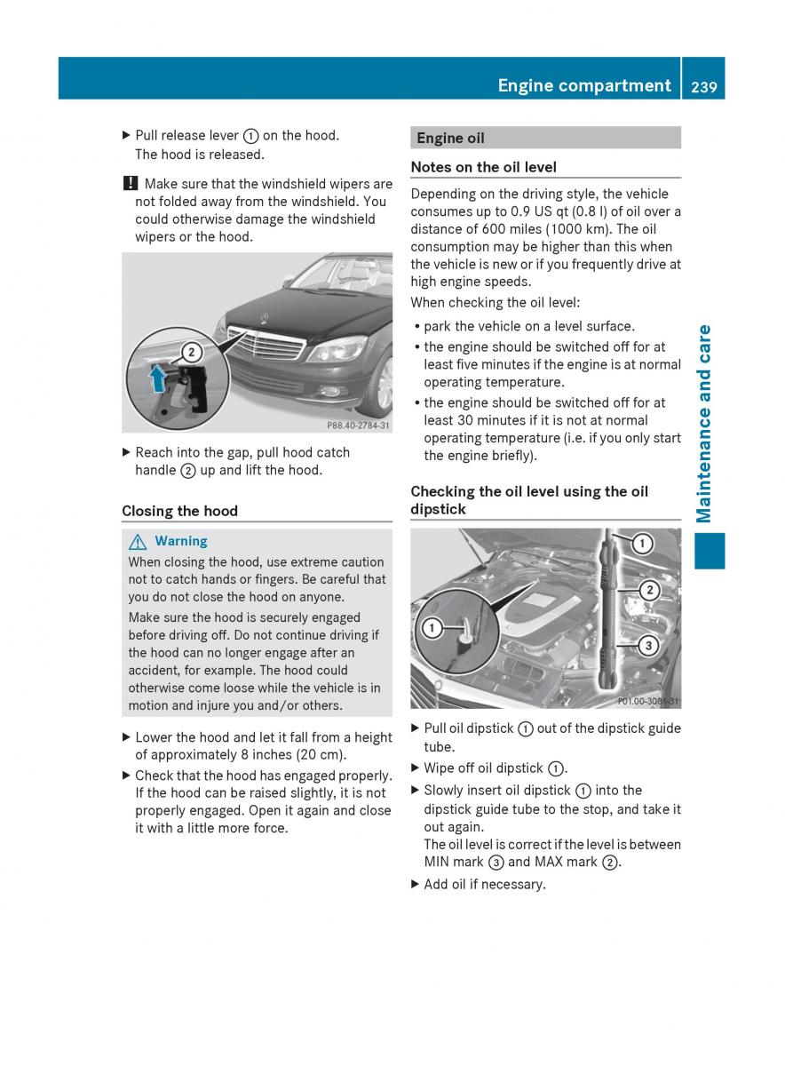 Mercedes Benz C Class W204 owners manual / page 241