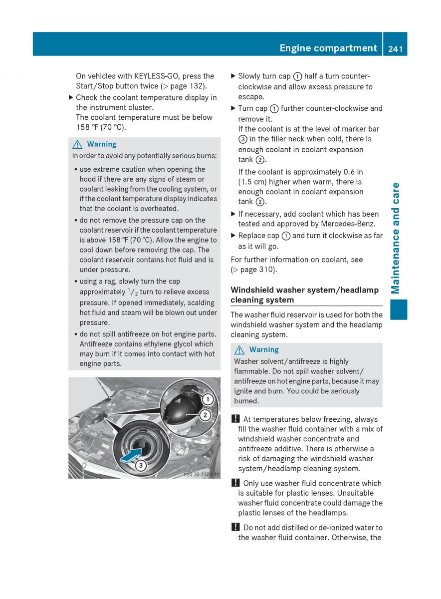 Mercedes Benz C Class W204 owners manual / page 243