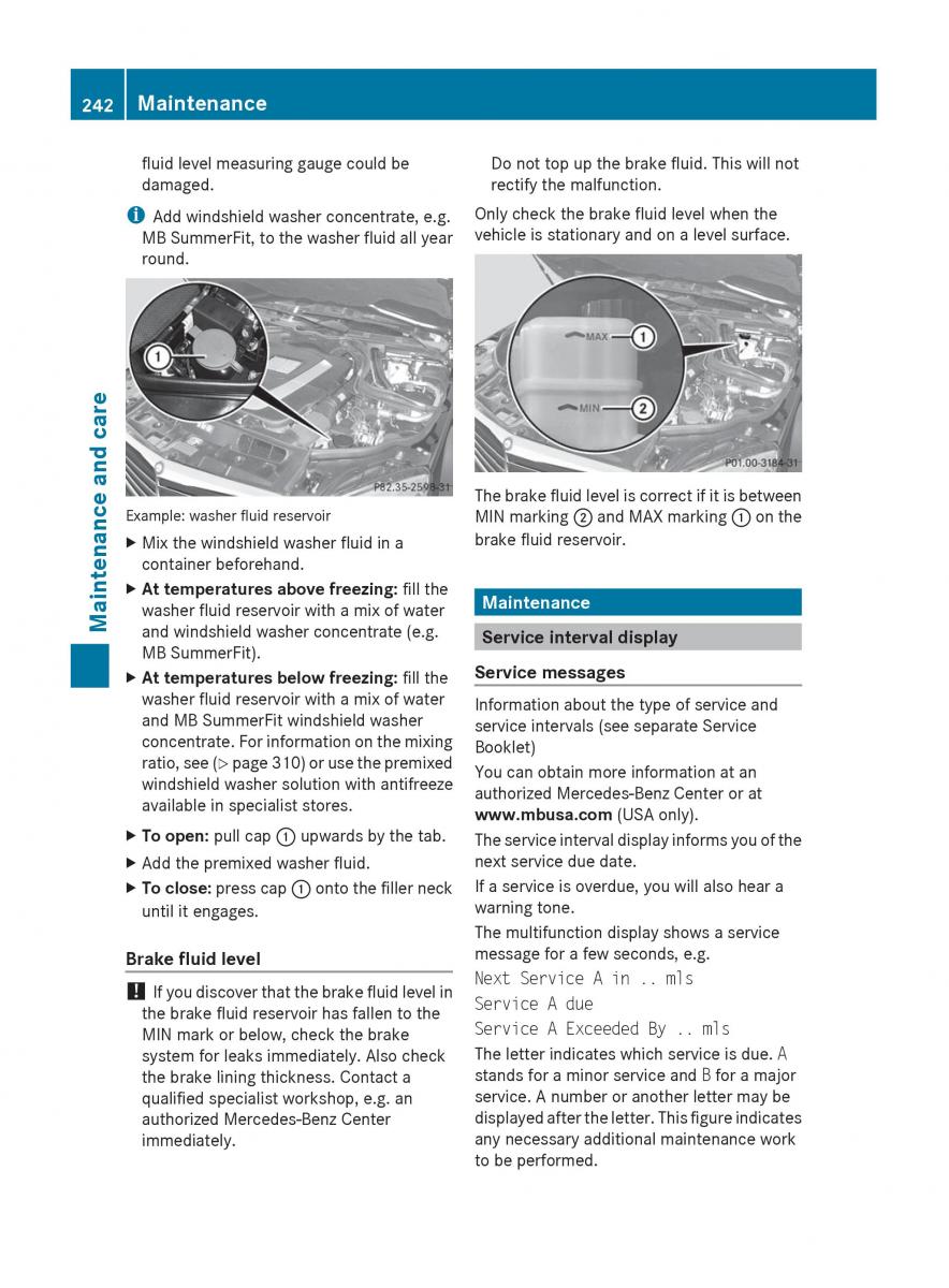 Mercedes Benz C Class W204 owners manual / page 244