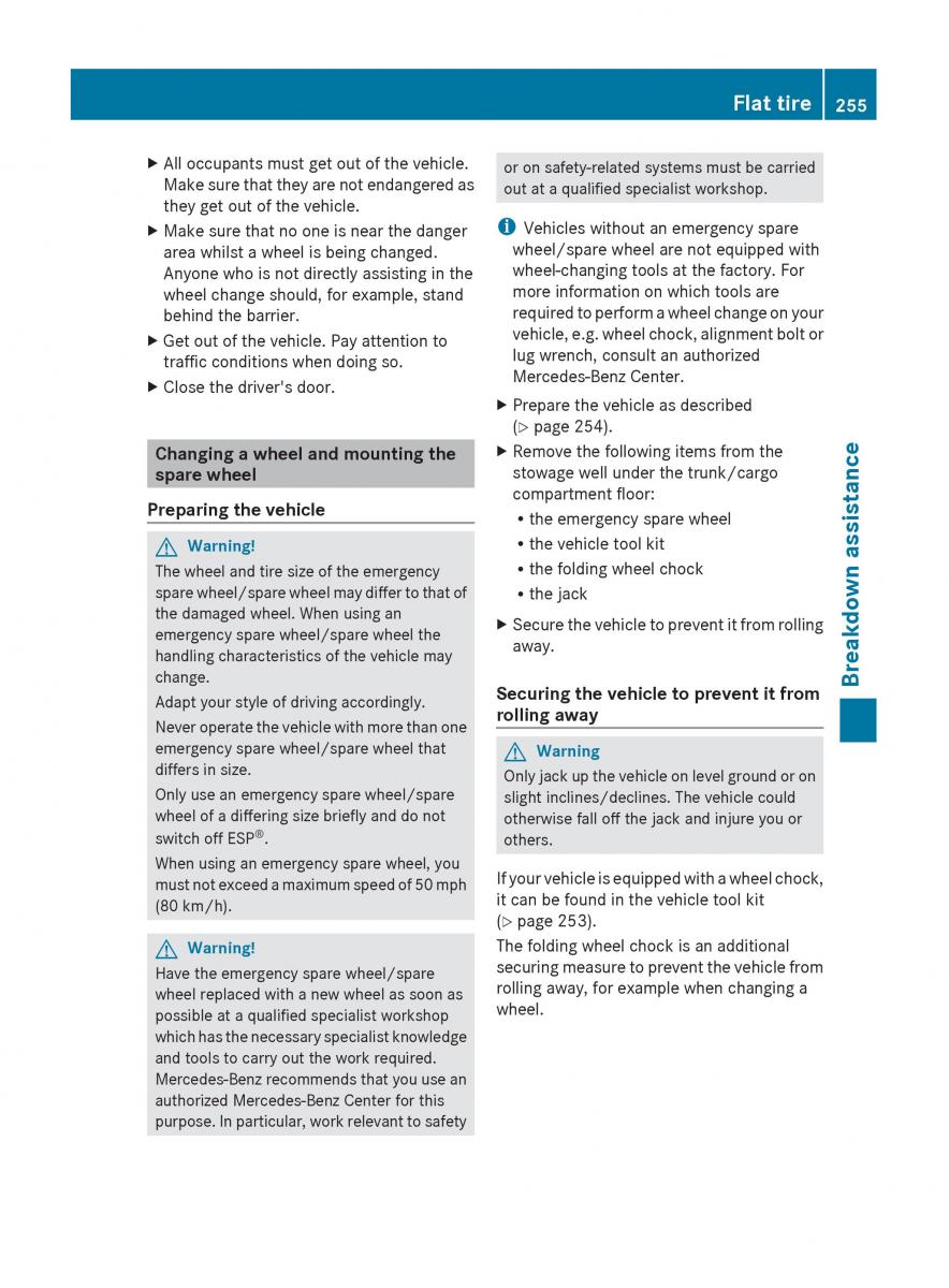 Mercedes Benz C Class W204 owners manual / page 257