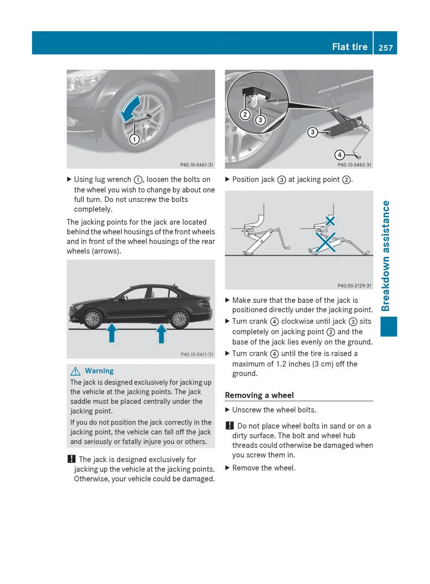 Mercedes Benz C Class W204 owners manual / page 259