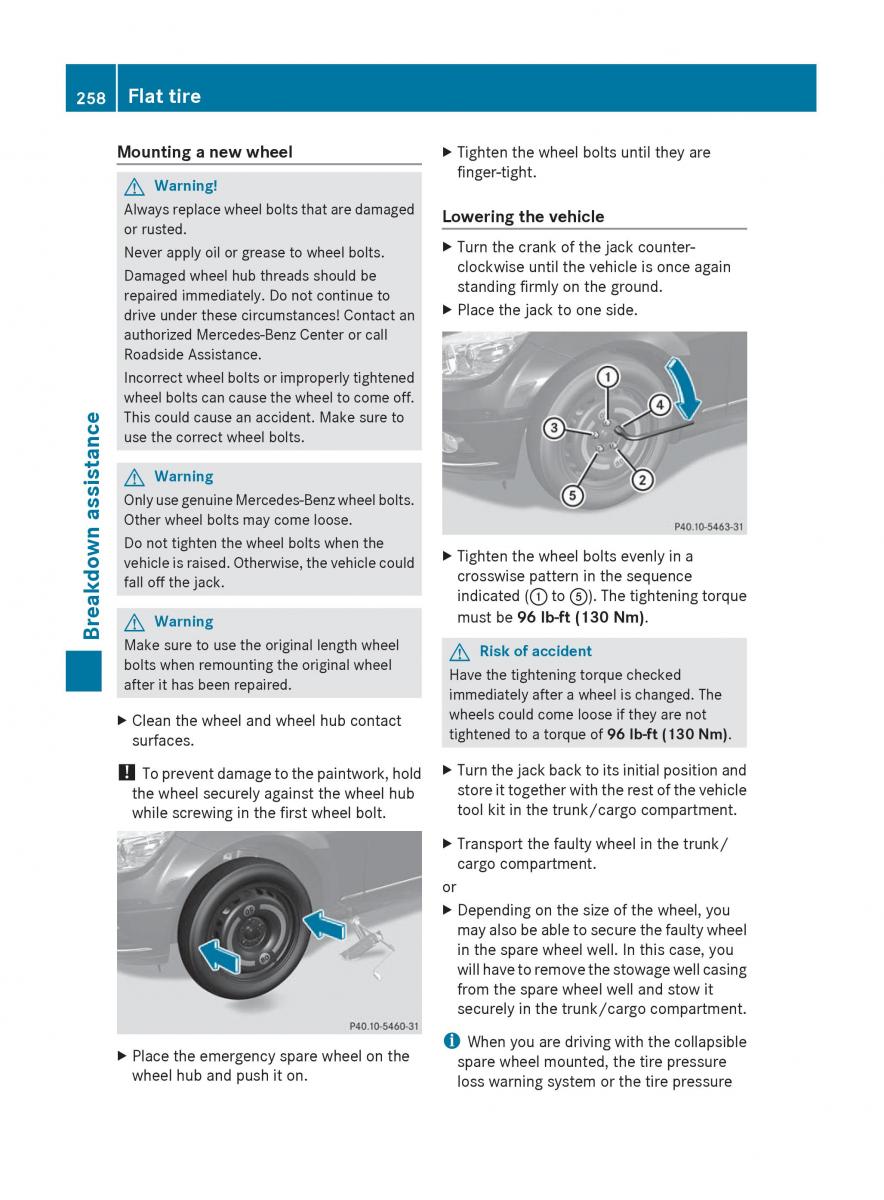 Mercedes Benz C Class W204 owners manual / page 260