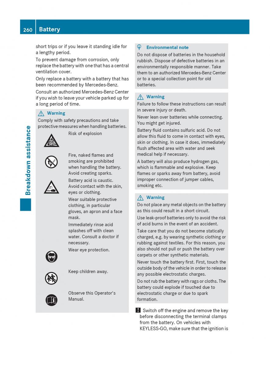 Mercedes Benz C Class W204 owners manual / page 262