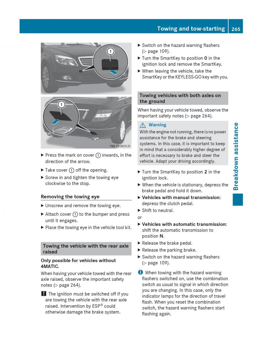 Mercedes Benz C Class W204 owners manual / page 267