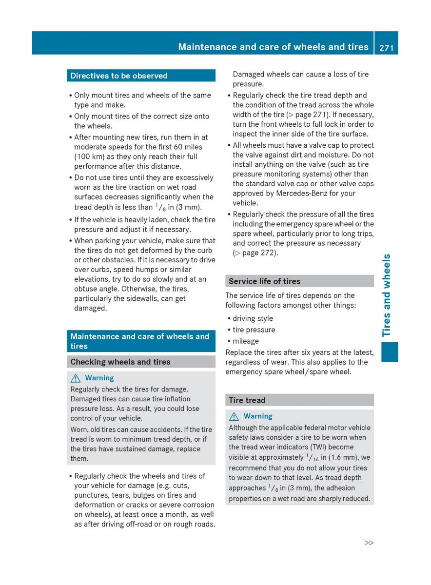 Mercedes Benz C Class W204 owners manual / page 273