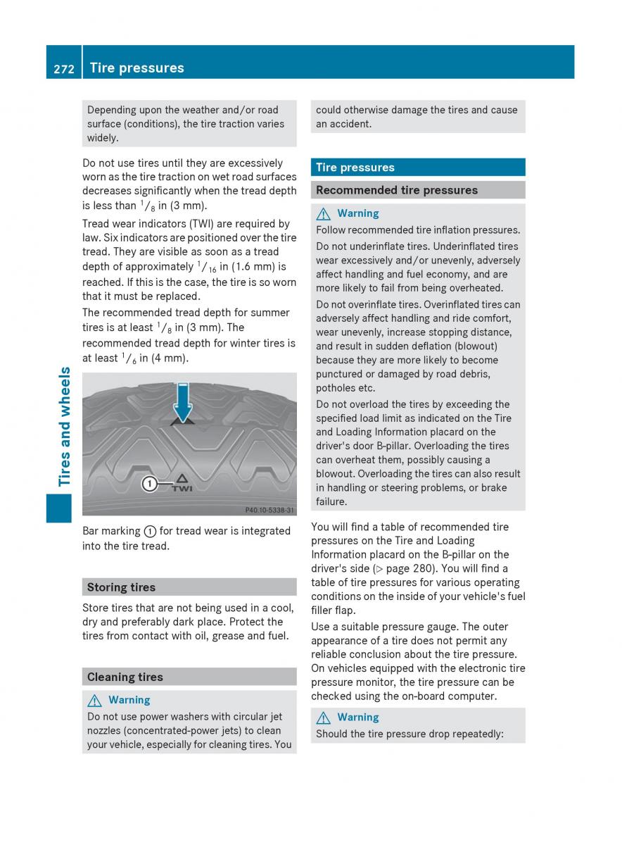 Mercedes Benz C Class W204 owners manual / page 274