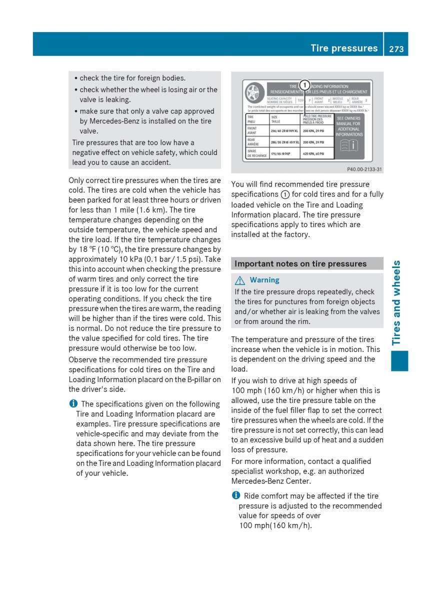 Mercedes Benz C Class W204 owners manual / page 275