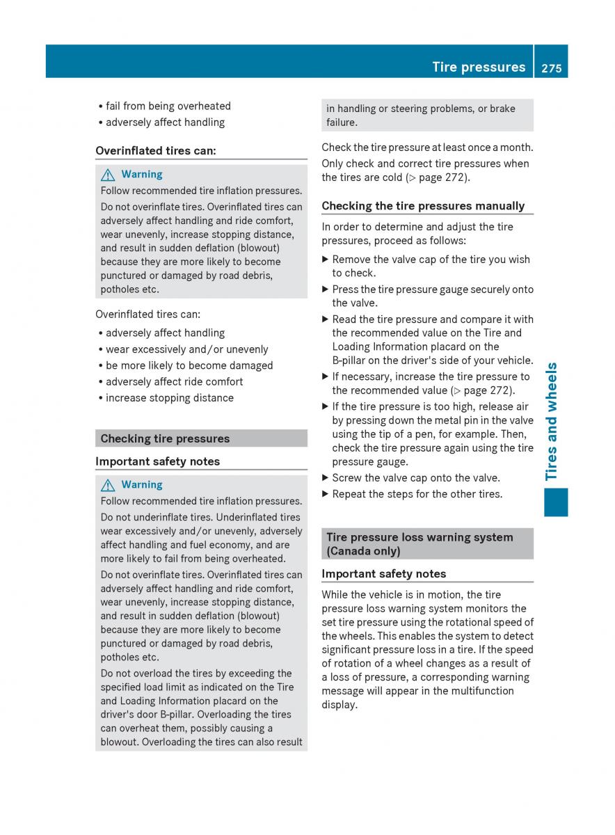 Mercedes Benz C Class W204 owners manual / page 277