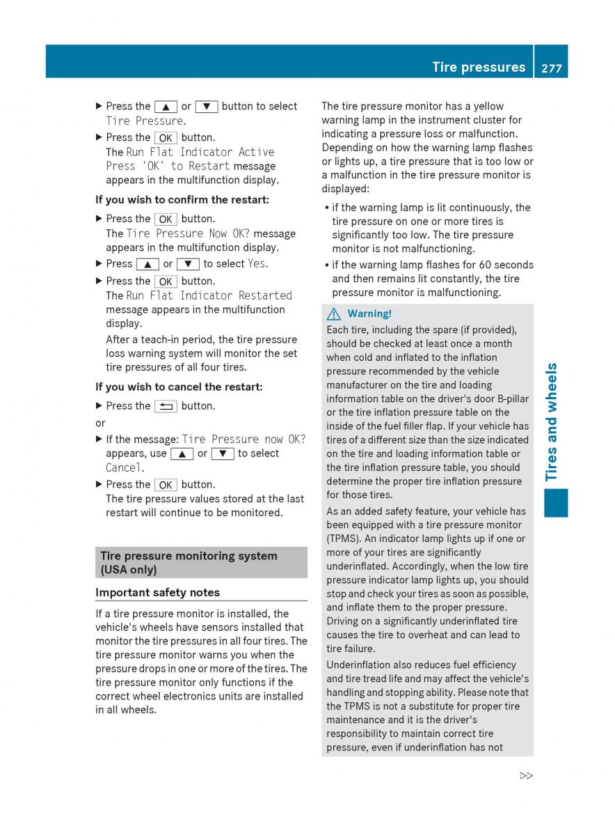 Mercedes Benz C Class W204 owners manual / page 279