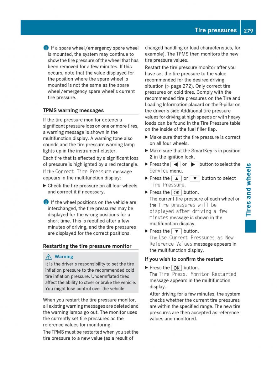 Mercedes Benz C Class W204 owners manual / page 281