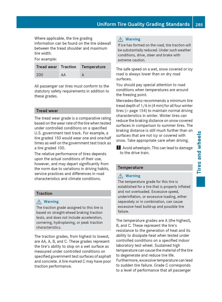 Mercedes Benz C Class W204 owners manual / page 287