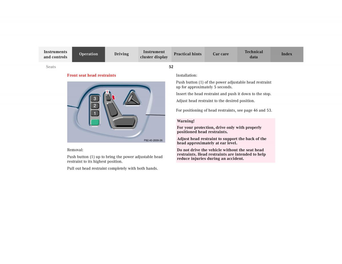 manual Mercedes E Mercedes Benz E Class W210 owners manual / page 55