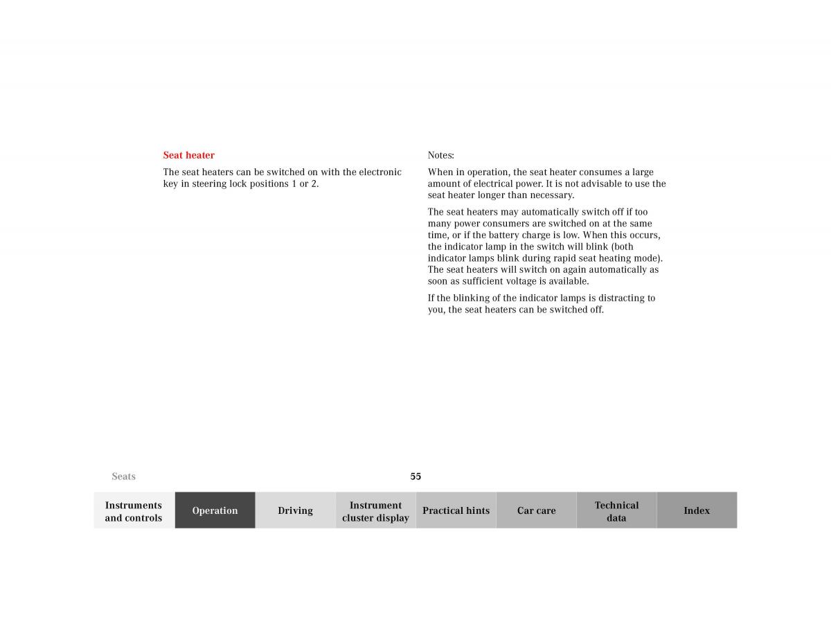 manual Mercedes E Mercedes Benz E Class W210 owners manual / page 58