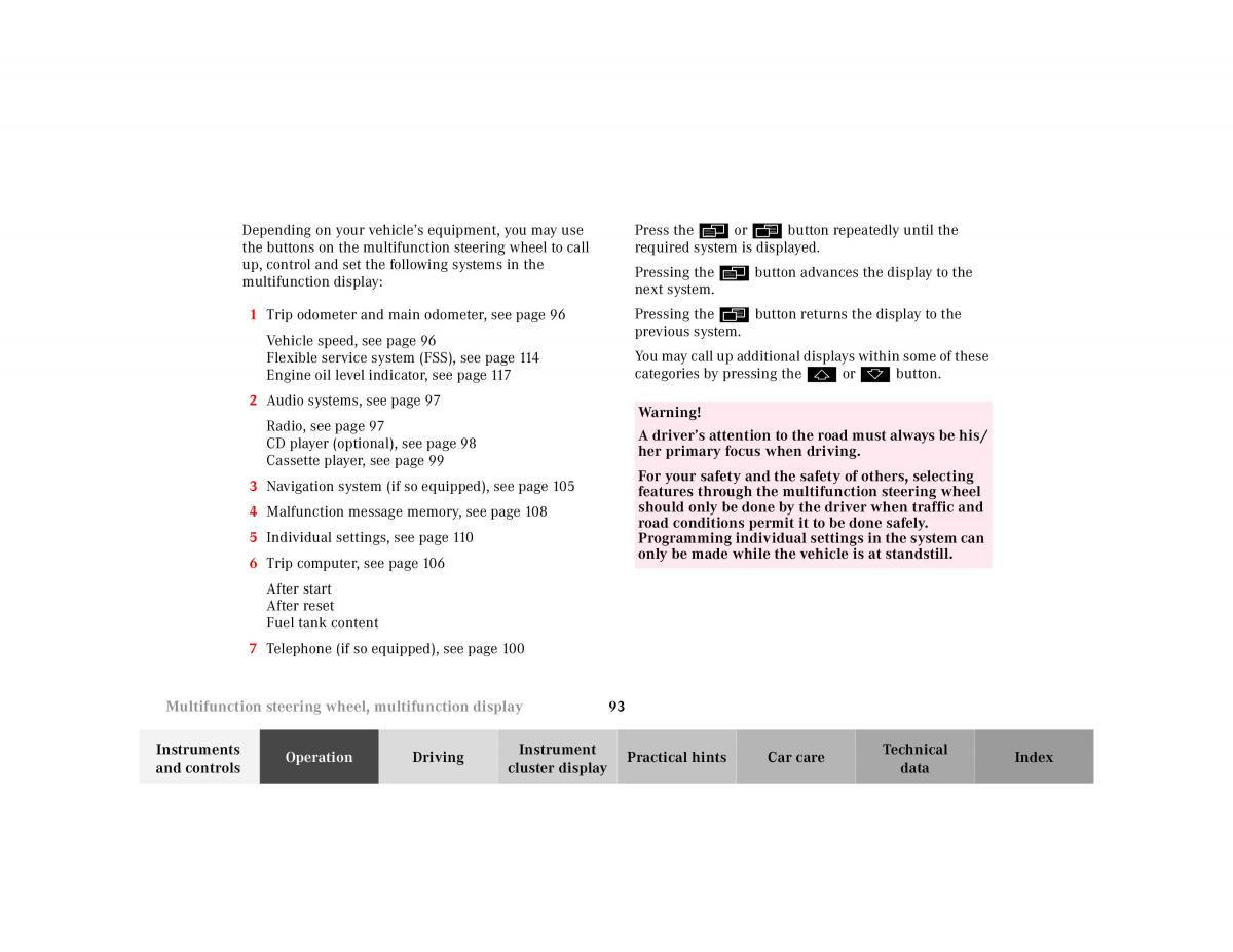 manual Mercedes E Mercedes Benz E Class W210 owners manual / page 96