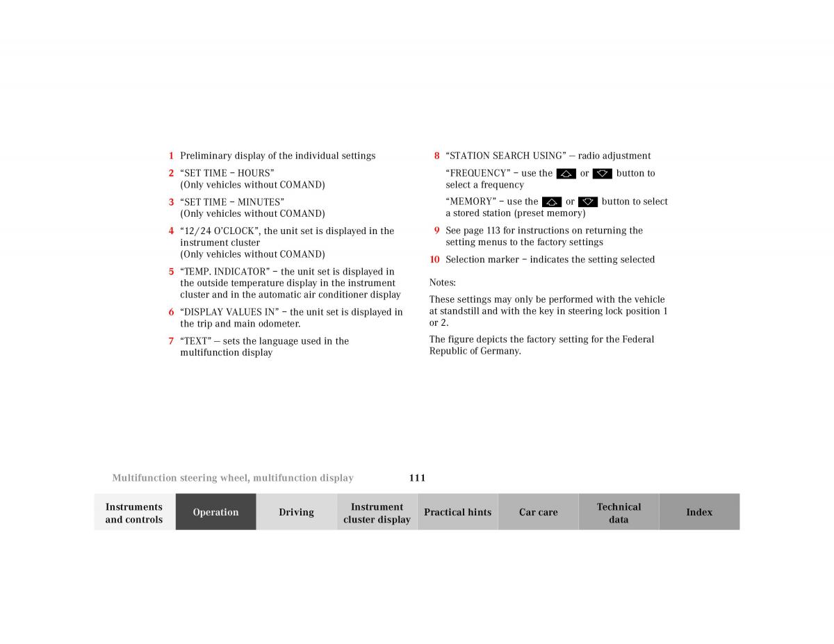 manual Mercedes E Mercedes Benz E Class W210 owners manual / page 114