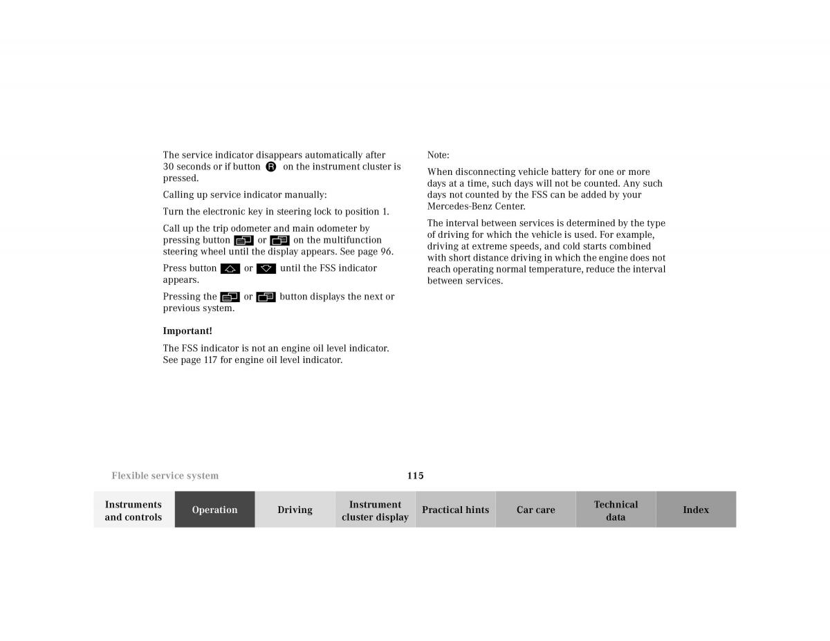 manual Mercedes E Mercedes Benz E Class W210 owners manual / page 118