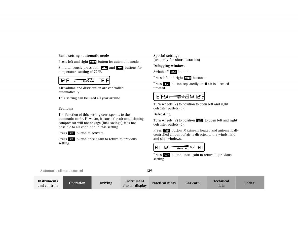 manual Mercedes E Mercedes Benz E Class W210 owners manual / page 132