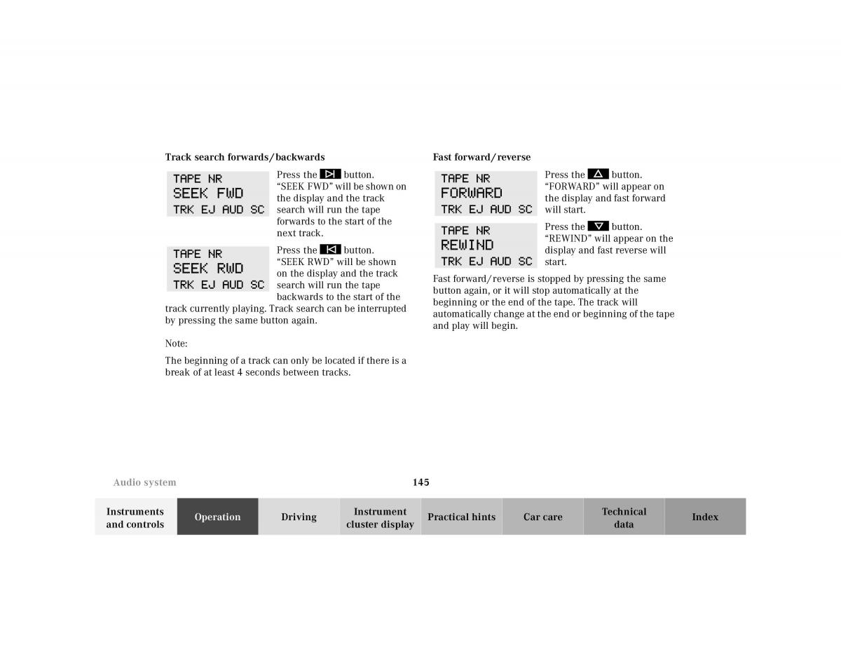 manual Mercedes E Mercedes Benz E Class W210 owners manual / page 148