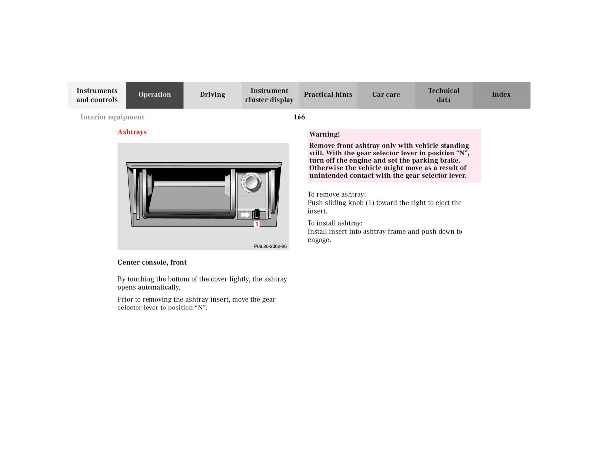 manual Mercedes E Mercedes Benz E Class W210 owners manual / page 169