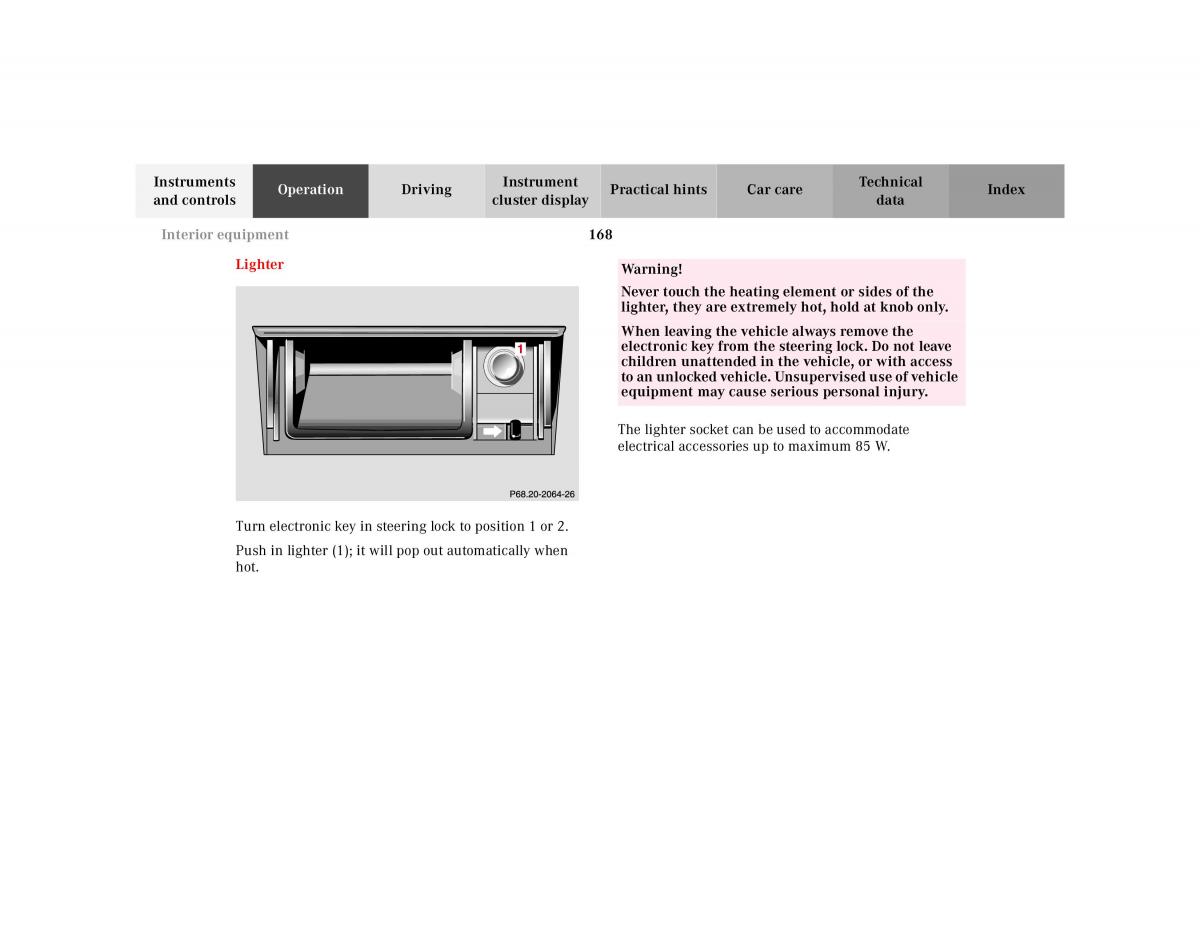 manual Mercedes E Mercedes Benz E Class W210 owners manual / page 171