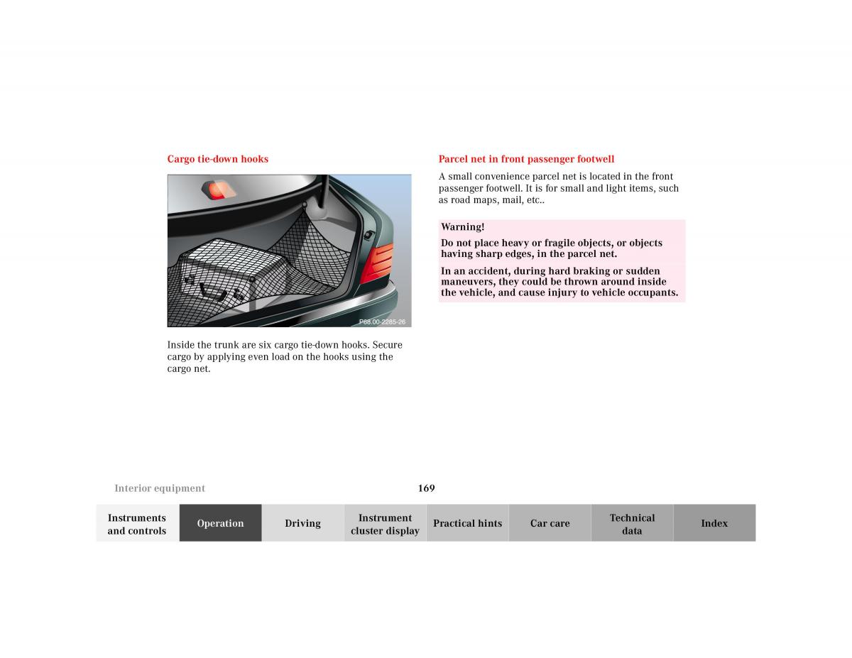 manual Mercedes E Mercedes Benz E Class W210 owners manual / page 172