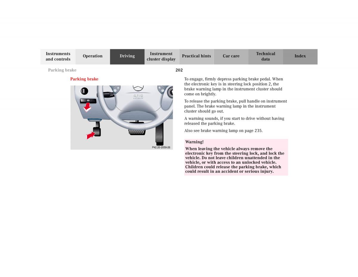 manual Mercedes E Mercedes Benz E Class W210 owners manual / page 205