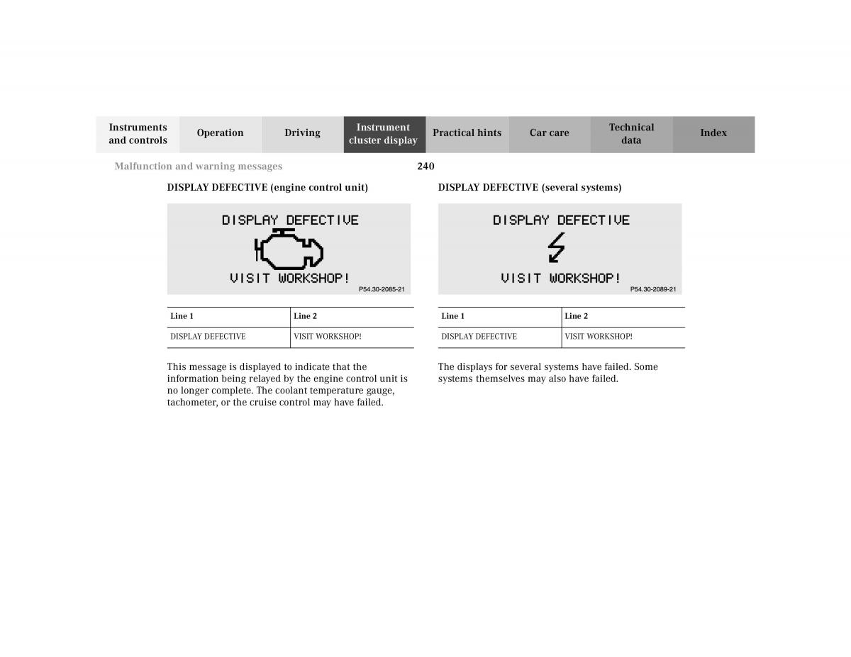 manual Mercedes E Mercedes Benz E Class W210 owners manual / page 243