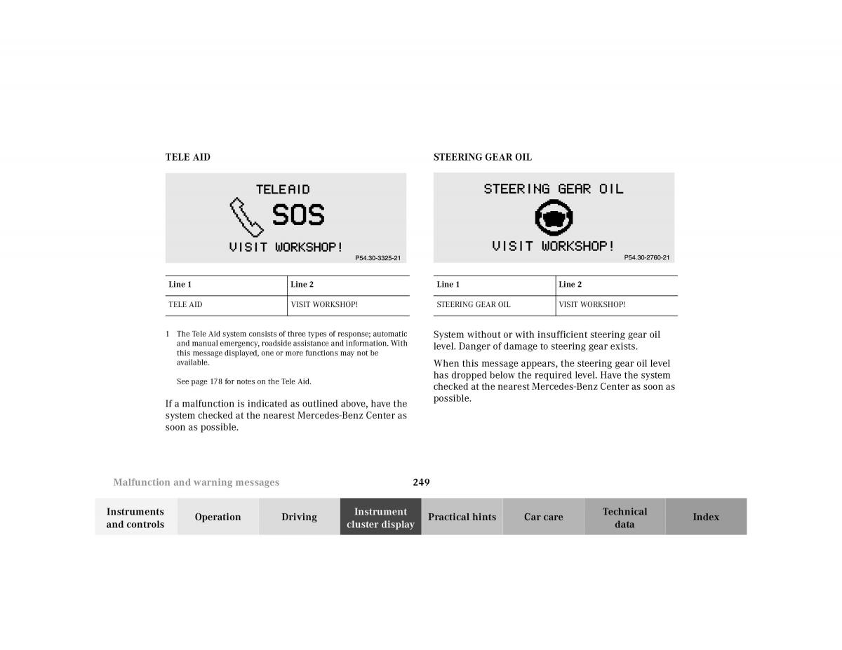 manual Mercedes E Mercedes Benz E Class W210 owners manual / page 252