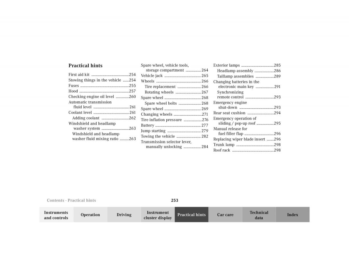 manual Mercedes E Mercedes Benz E Class W210 owners manual / page 256