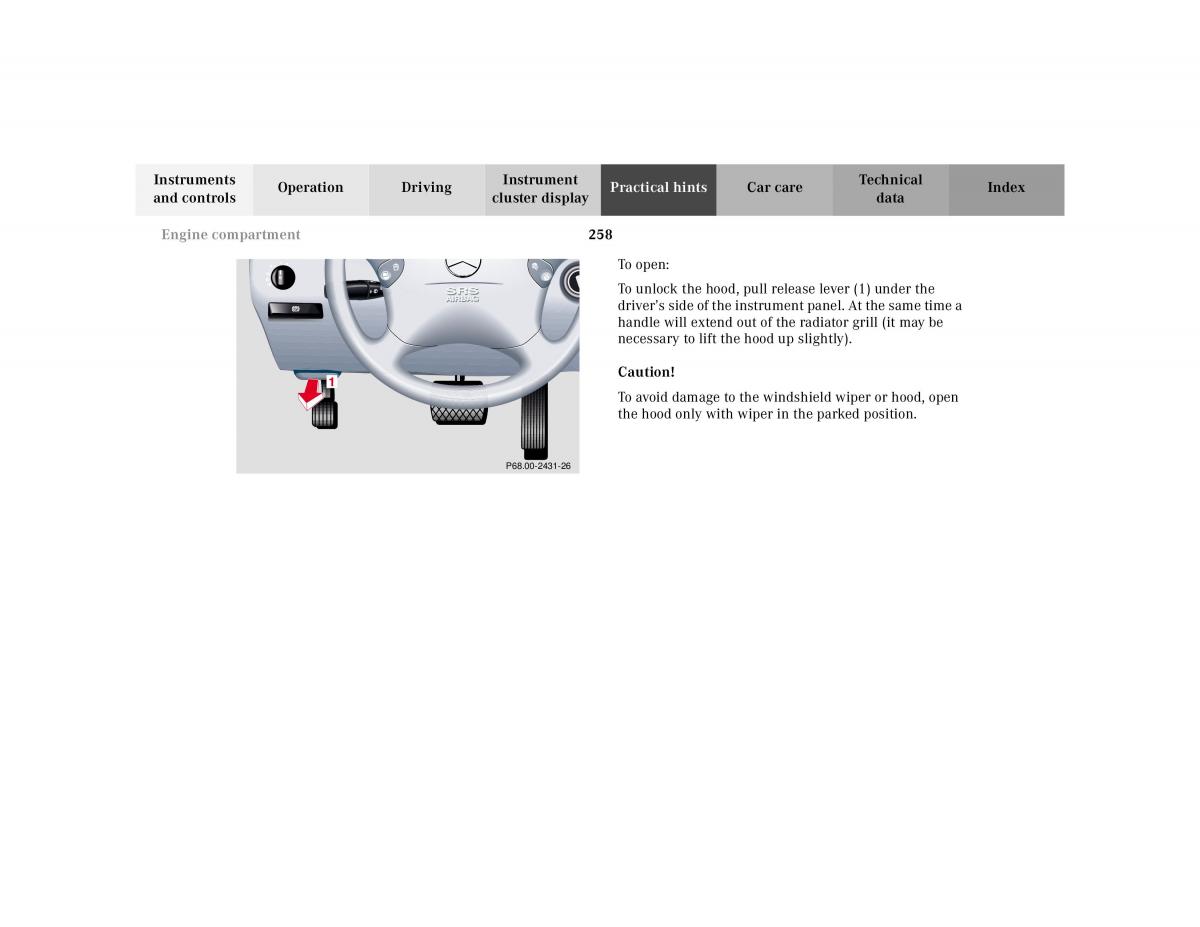 manual Mercedes E Mercedes Benz E Class W210 owners manual / page 261