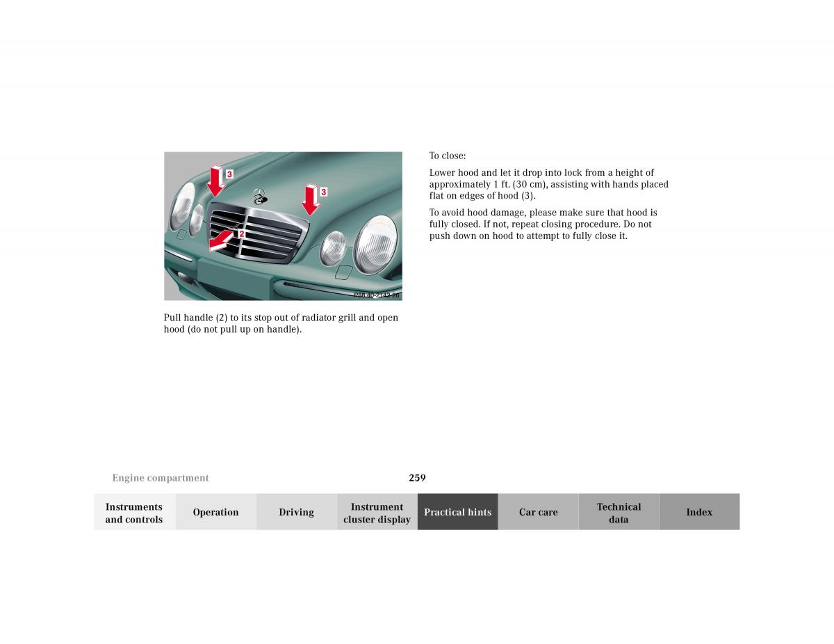 manual Mercedes E Mercedes Benz E Class W210 owners manual / page 262