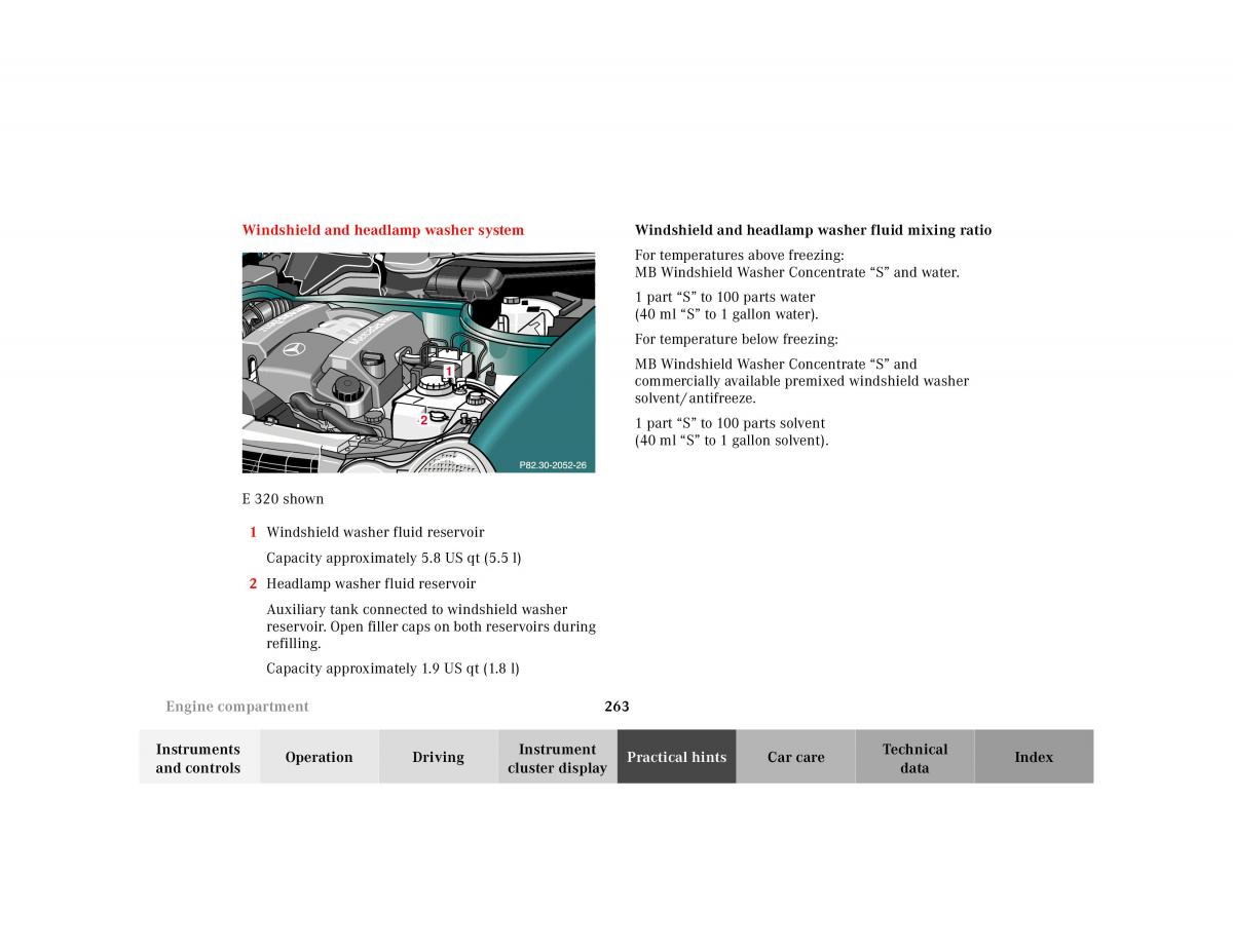 manual Mercedes E Mercedes Benz E Class W210 owners manual / page 266