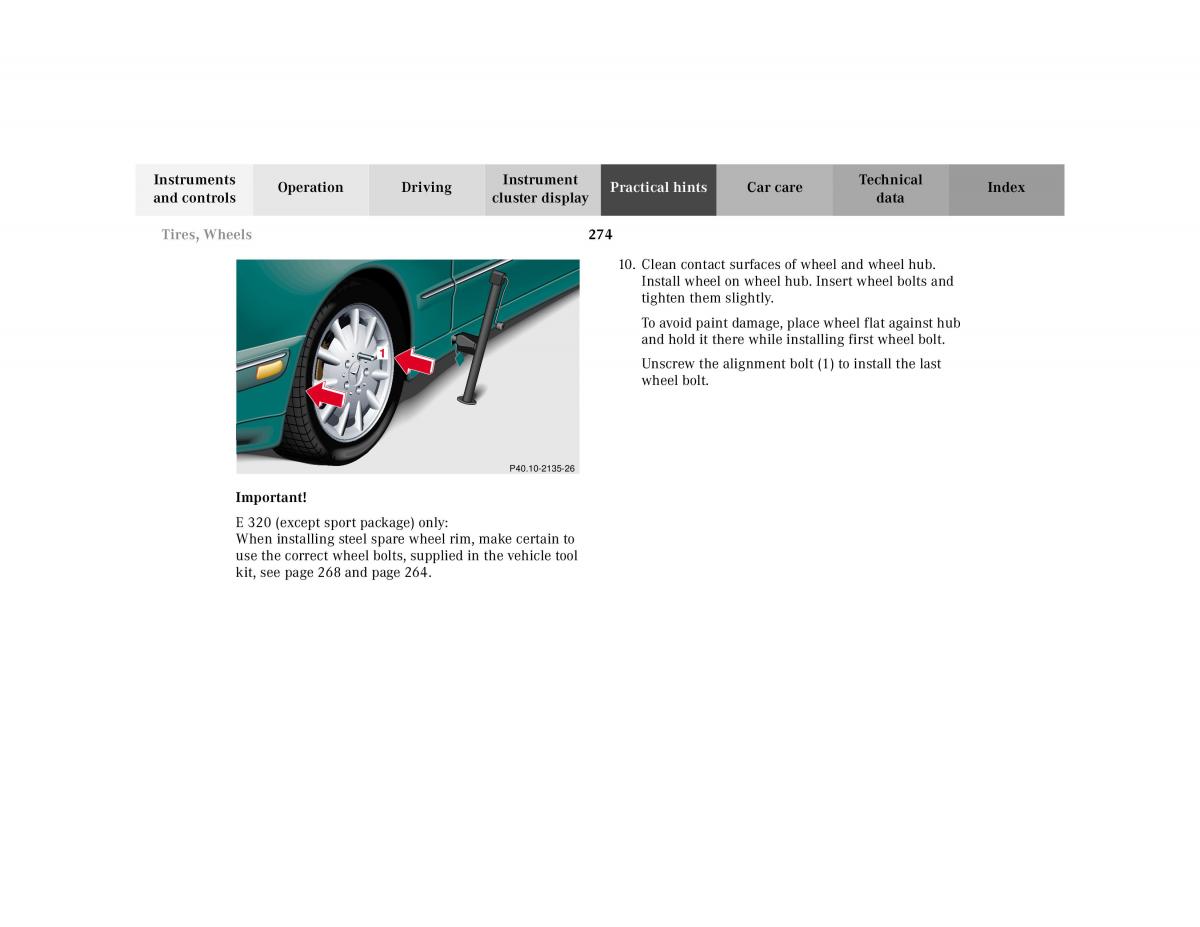 manual Mercedes E Mercedes Benz E Class W210 owners manual / page 277