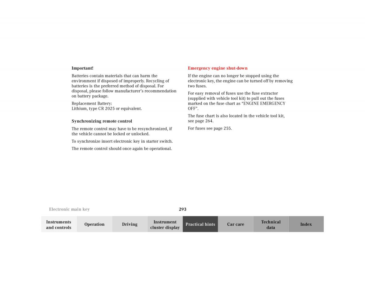 manual Mercedes E Mercedes Benz E Class W210 owners manual / page 296