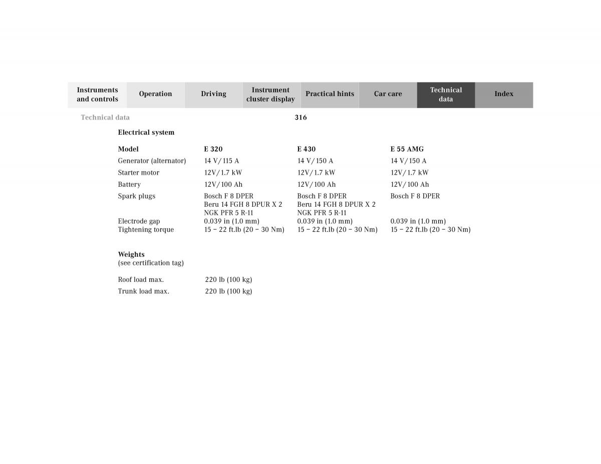 manual Mercedes E Mercedes Benz E Class W210 owners manual / page 319