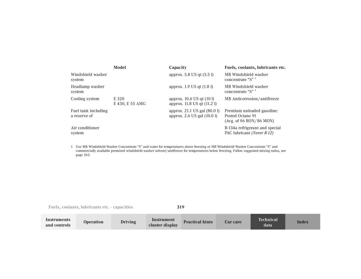 manual Mercedes E Mercedes Benz E Class W210 owners manual / page 322