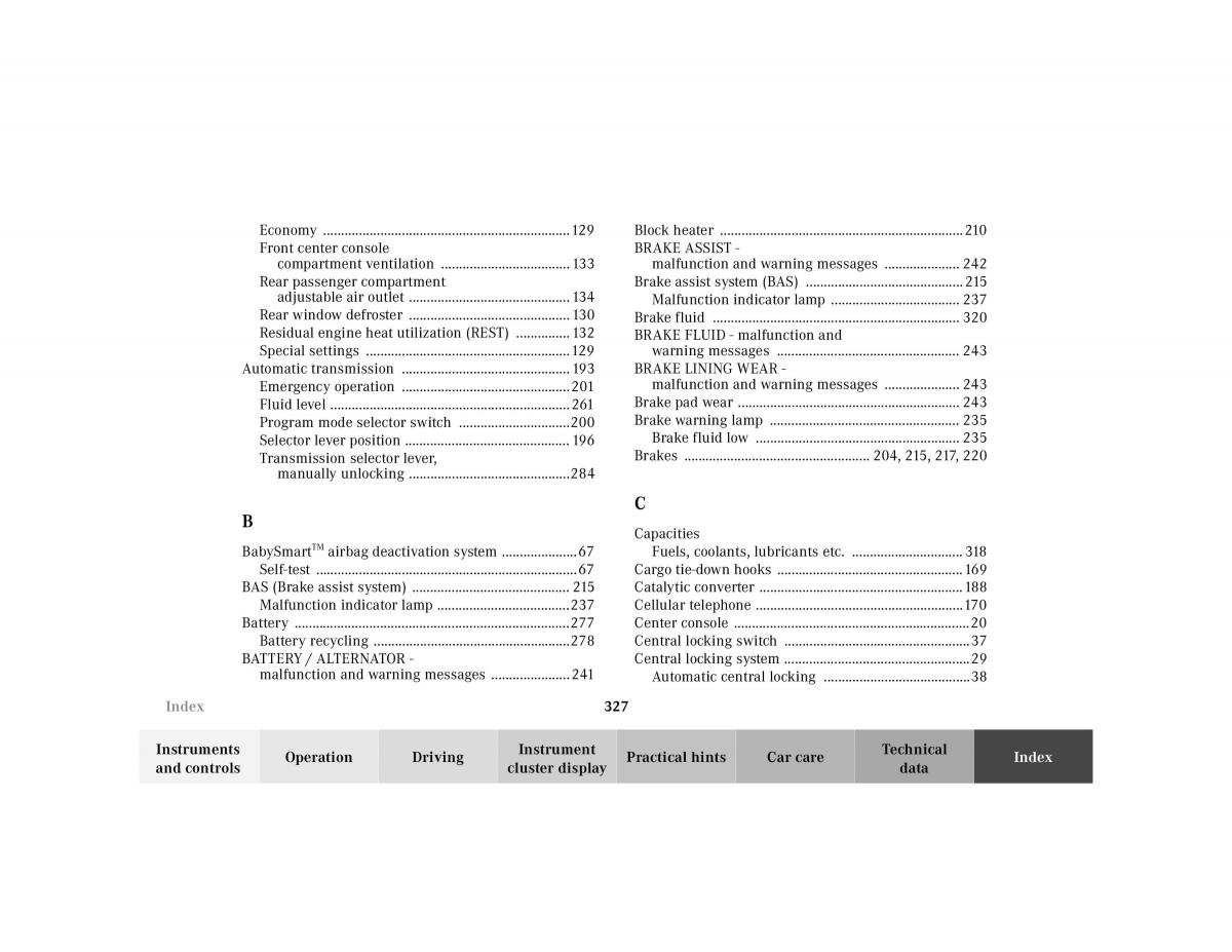 manual Mercedes E Mercedes Benz E Class W210 owners manual / page 330