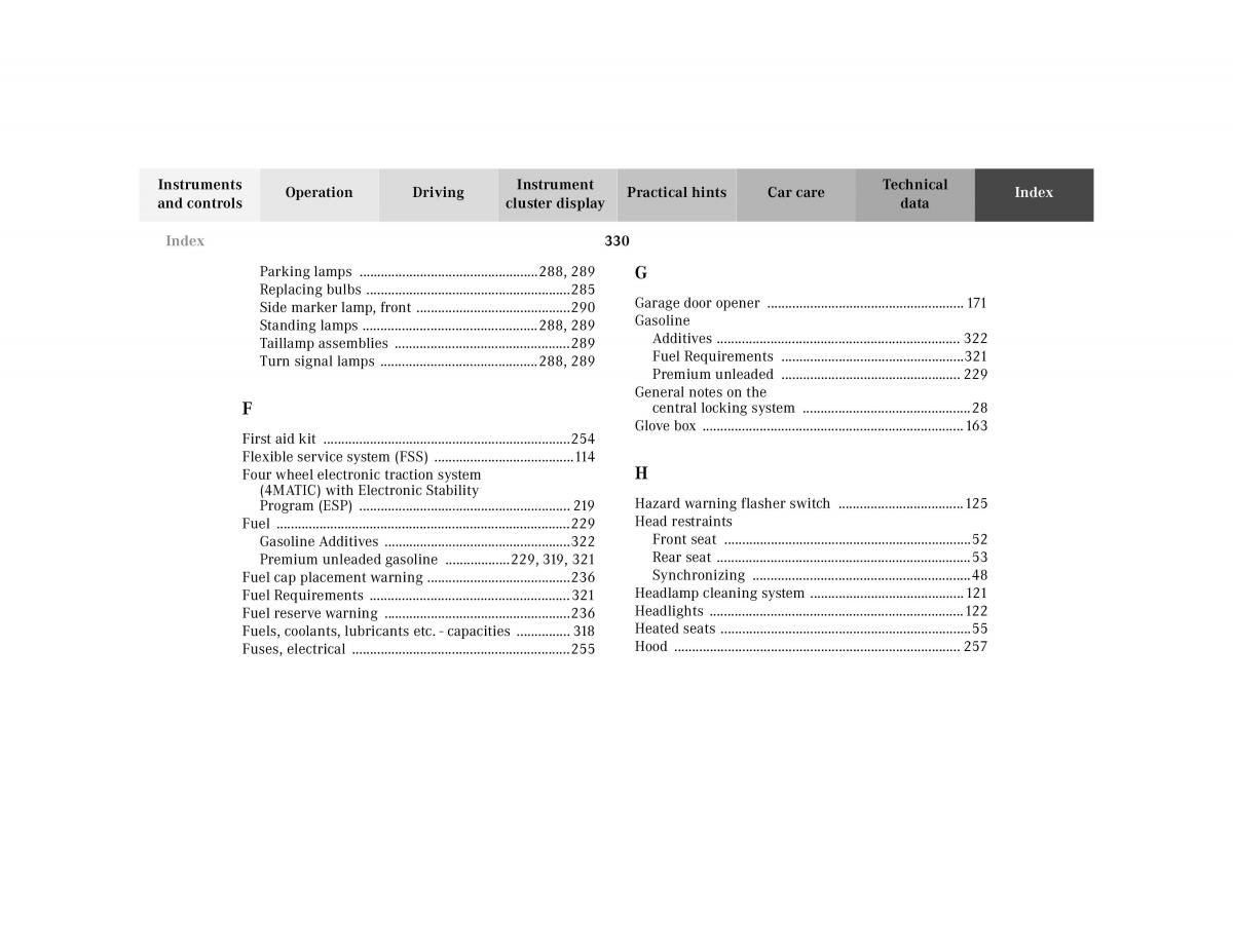 manual Mercedes E Mercedes Benz E Class W210 owners manual / page 333