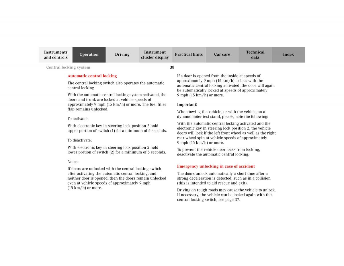 manual Mercedes E Mercedes Benz E Class W210 owners manual / page 41